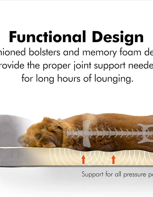 Load image into Gallery viewer, Orthopedic Dog Bed Lounge Sofa Removable Cover 100% Suede Mattress Memory-Foam with Bolster Rim Premium Prestige Edition
