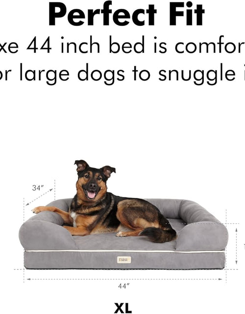Load image into Gallery viewer, Orthopedic Dog Bed Lounge Sofa Removable Cover 100% Suede Mattress Memory-Foam with Bolster Rim Premium Prestige Edition
