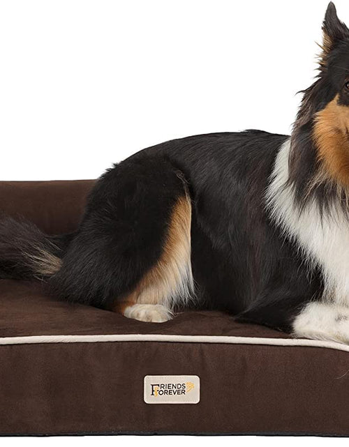 Load image into Gallery viewer, Orthopedic Dog Bed Lounge Sofa Removable Cover 100% Suede Mattress Memory-Foam with Bolster Rim Premium Prestige Edition
