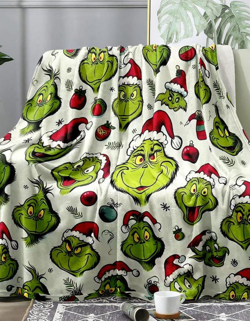 Load image into Gallery viewer, Grinch Pattern Throw Blanket
