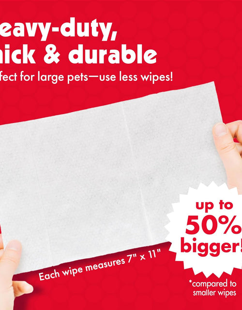 Load image into Gallery viewer, Pet Wipes for Dogs and Cats, 200 Large Wipes - Removes Dirt &amp; Odor like Washing Hands - Cleans Ears, Face, Butt, Eye Area - Convenient, Ideal for Home or Travel - 2 Packs of 100 Wipes
