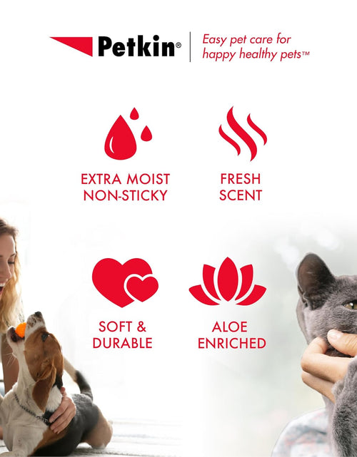 Load image into Gallery viewer, Pet Wipes for Dogs and Cats, 200 Large Wipes - Removes Dirt &amp; Odor like Washing Hands - Cleans Ears, Face, Butt, Eye Area - Convenient, Ideal for Home or Travel - 2 Packs of 100 Wipes
