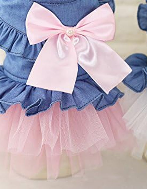 Load image into Gallery viewer, Dog Dress 3PCS Lace Doggie Dresses Floral Pink Tutu Dress for Medium Small Dogs Princess Pets Party Clothes
