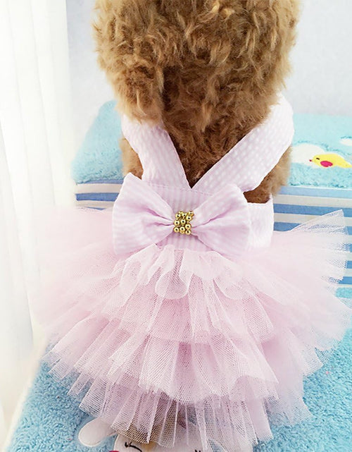 Load image into Gallery viewer, Dog Dress 3PCS Lace Doggie Dresses Floral Pink Tutu Dress for Medium Small Dogs Princess Pets Party Clothes
